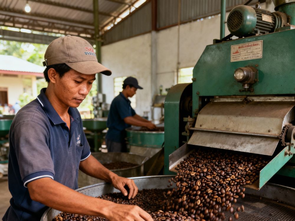 Cafe robusta rang xang chuẩn vị Lâm Đồng