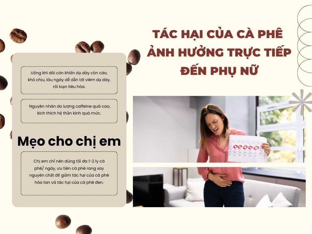 Tác hại của cà phê lên tâm trạng, gây lo âu, bồn chồn và căng thẳng tinh thần
